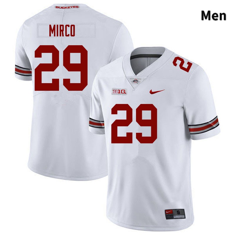 Men's Ohio State Buckeyes #29 Jesse Mirco White Authentic College Stitched Football Jersey 23RH046JK